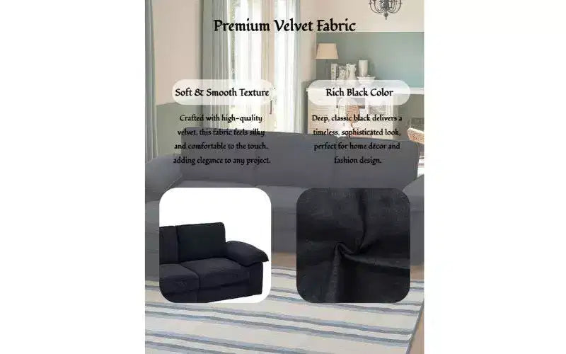 Canapé d'angle modulable moderne en velours Cleo 105,5 po à 4 places GDFStudio