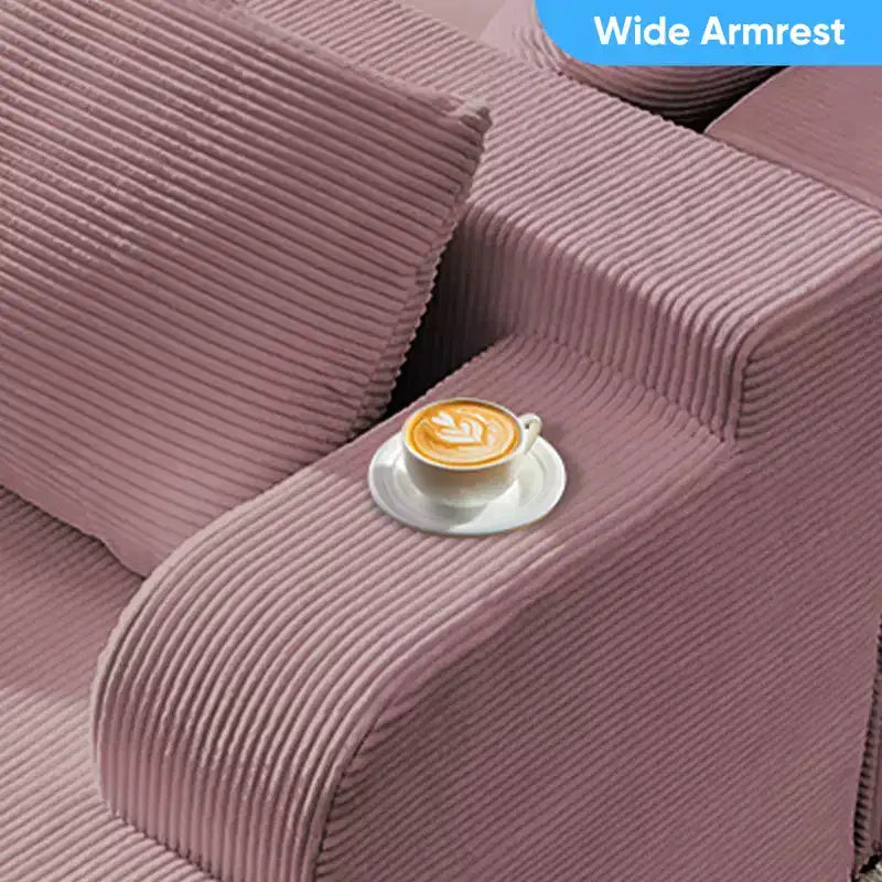 Mjkone Canapés modulaires sectionnels 2 pièces à combinaison libre avec siège profond, canapé d'angle en velours côtelé avec méridienne