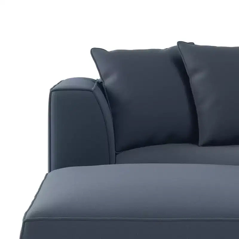 HL Home Furnishings Canapé d'angle en velours, avec ottomane, côté droit