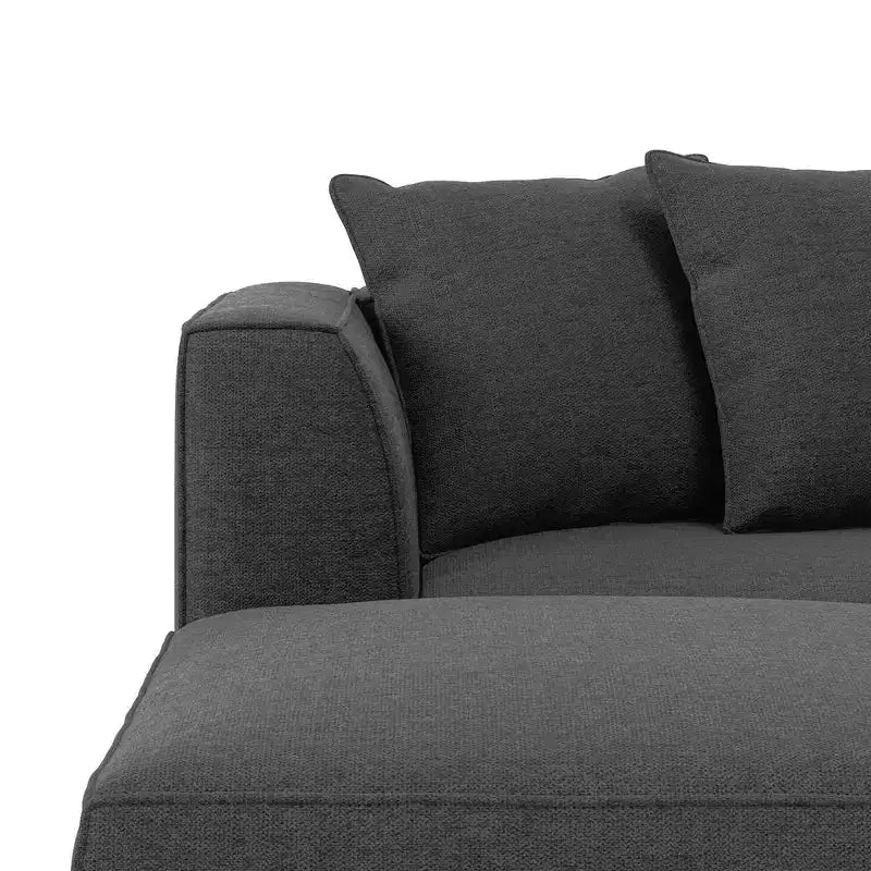 HL Home Furnishings Canapé d'angle en velours, avec ottomane, côté droit