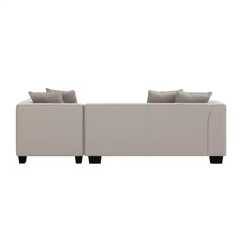 HL Home Furnishings Canapé d'angle en velours, avec ottomane, côté droit