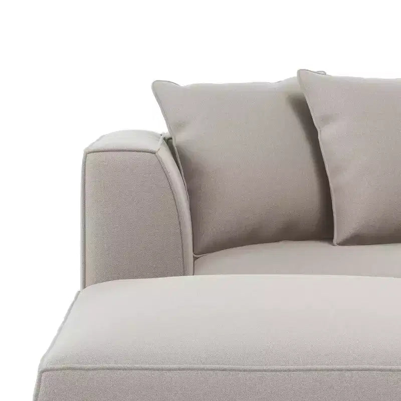 HL Home Furnishings Canapé d'angle en velours, avec ottomane, côté droit
