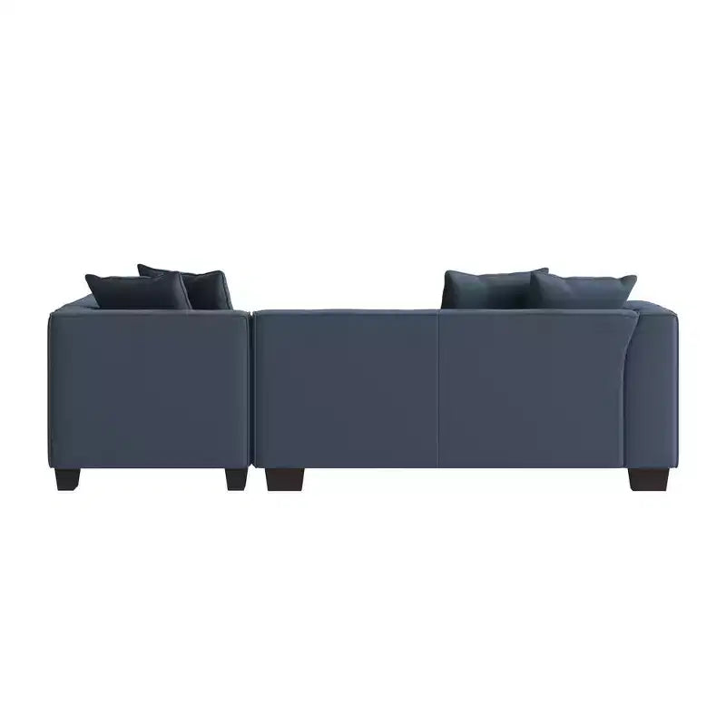 HL Home Furnishings Canapé d'angle en velours, avec ottomane, côté droit