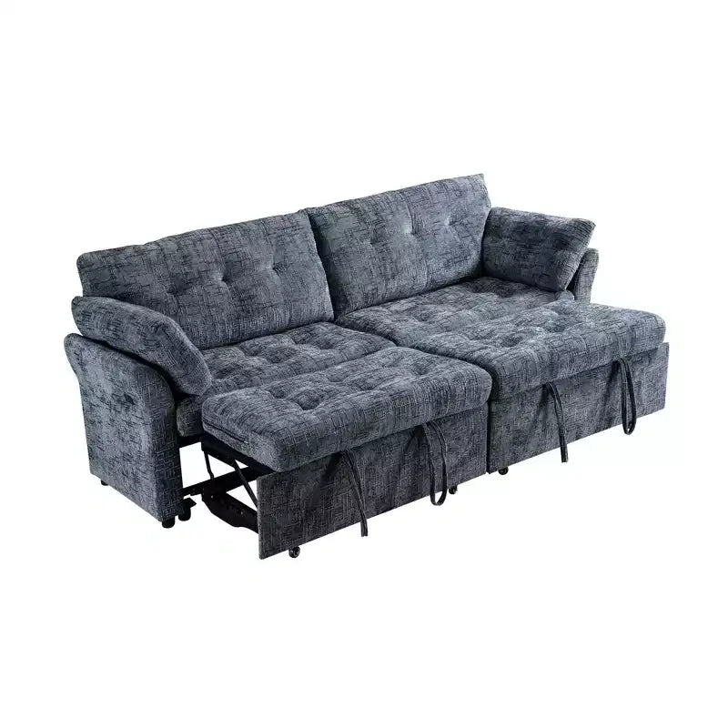 Canapé d'angle inclinable rectangulaire en tissu avec accoudoir droit de 89,8 pouces de large