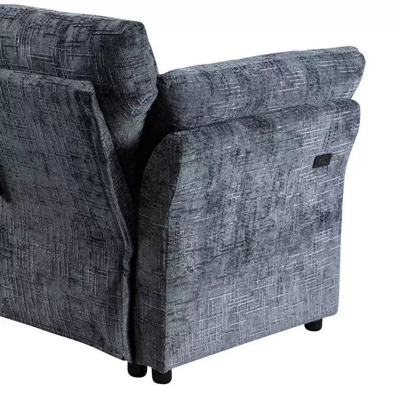 Canapé d'angle inclinable rectangulaire en tissu avec accoudoir droit de 89,8 pouces de large