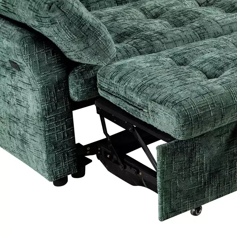 Canapé d'angle inclinable rectangulaire en tissu avec accoudoir droit de 89,8 pouces de large