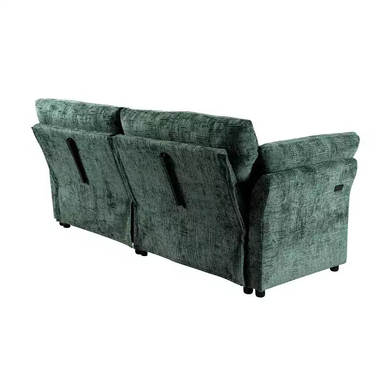 Canapé d'angle inclinable rectangulaire en tissu avec accoudoir droit de 89,8 pouces de large