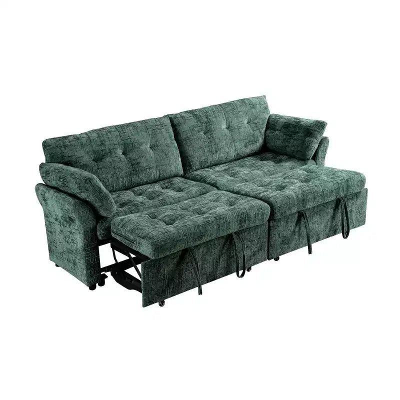 Canapé d'angle inclinable rectangulaire en tissu avec accoudoir droit de 89,8 pouces de large