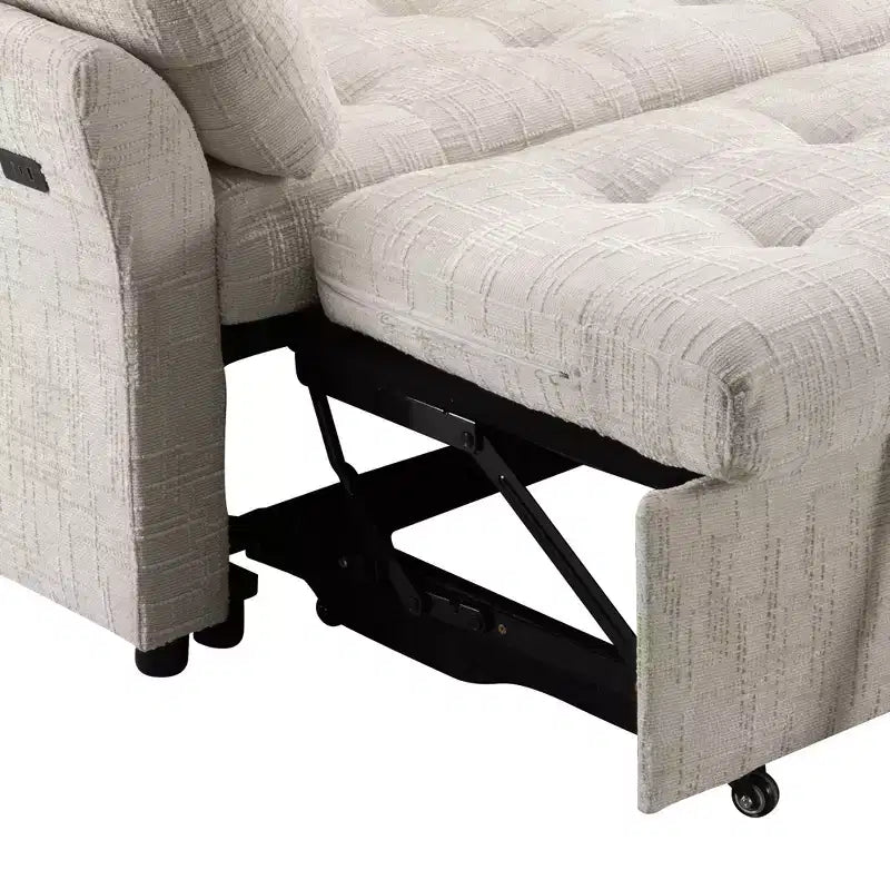 Canapé d'angle inclinable rectangulaire en tissu avec accoudoir droit de 89,8 pouces de large