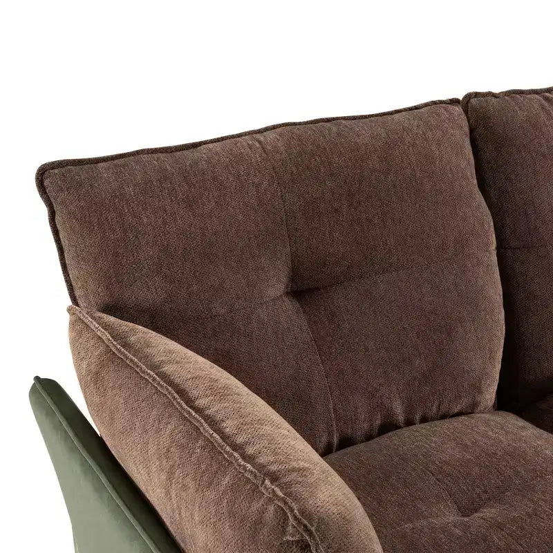 Canapé sectionnel inclinable électrique bicolore avec coffre de rangement