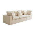 Swtroom Modular Sectional Sofa 120 Sectional Couches 3 Seater Throw Pillows Chenille Couch Beige