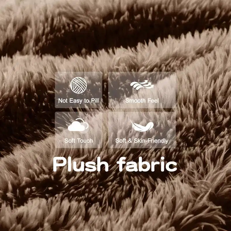 Canapé sectionnel de 114 po en tissu peluche marron avec oreillers (Connexion à boucle)