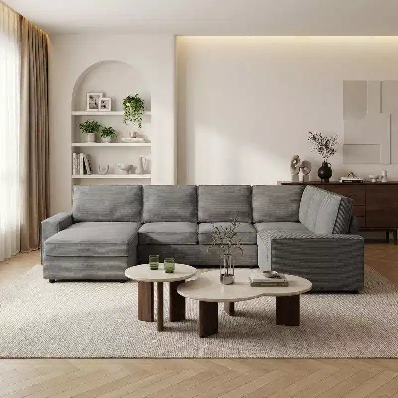 Canapé modulable en U/L avec housse amovible, canapé convertible moderne et profond, canapé-lit nuage confortable pour salon et bureau