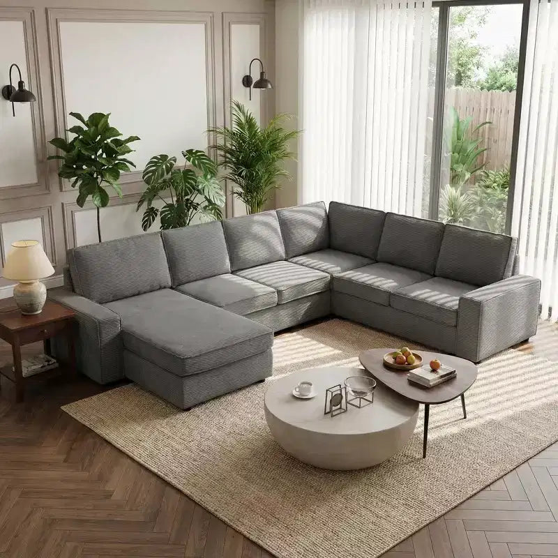 Canapé modulable en U/L avec housse amovible, canapé convertible moderne et profond, canapé-lit nuage confortable pour salon et bureau