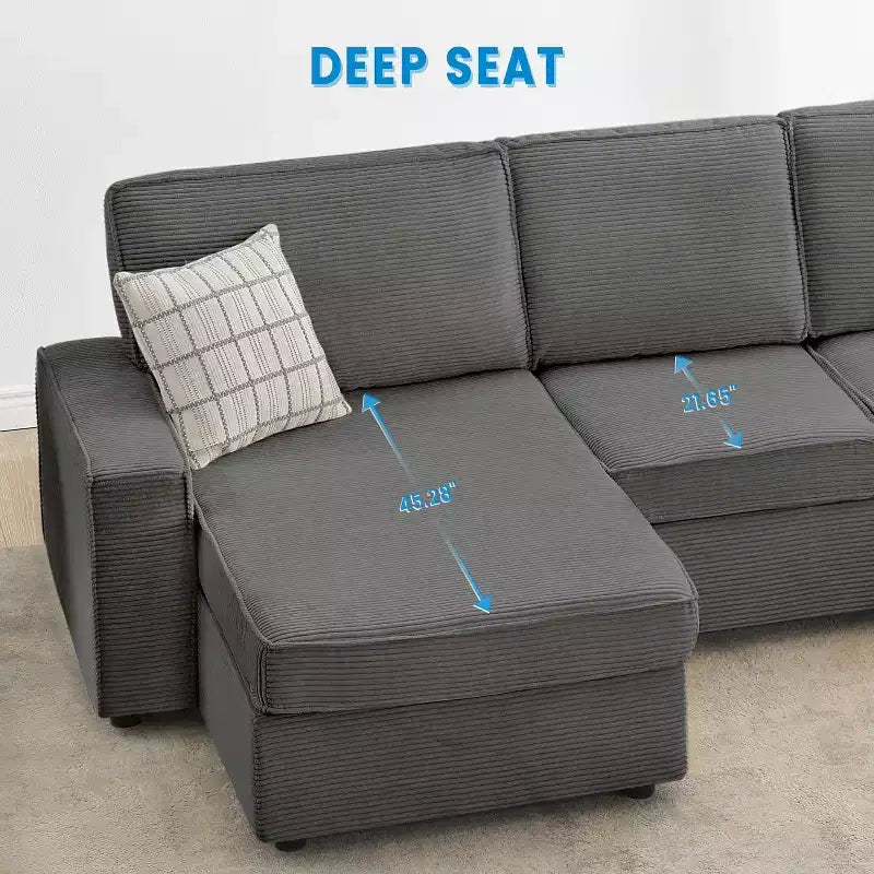 Canapé modulable en U/L avec housse amovible, canapé convertible moderne et profond, canapé-lit nuage confortable pour salon et bureau