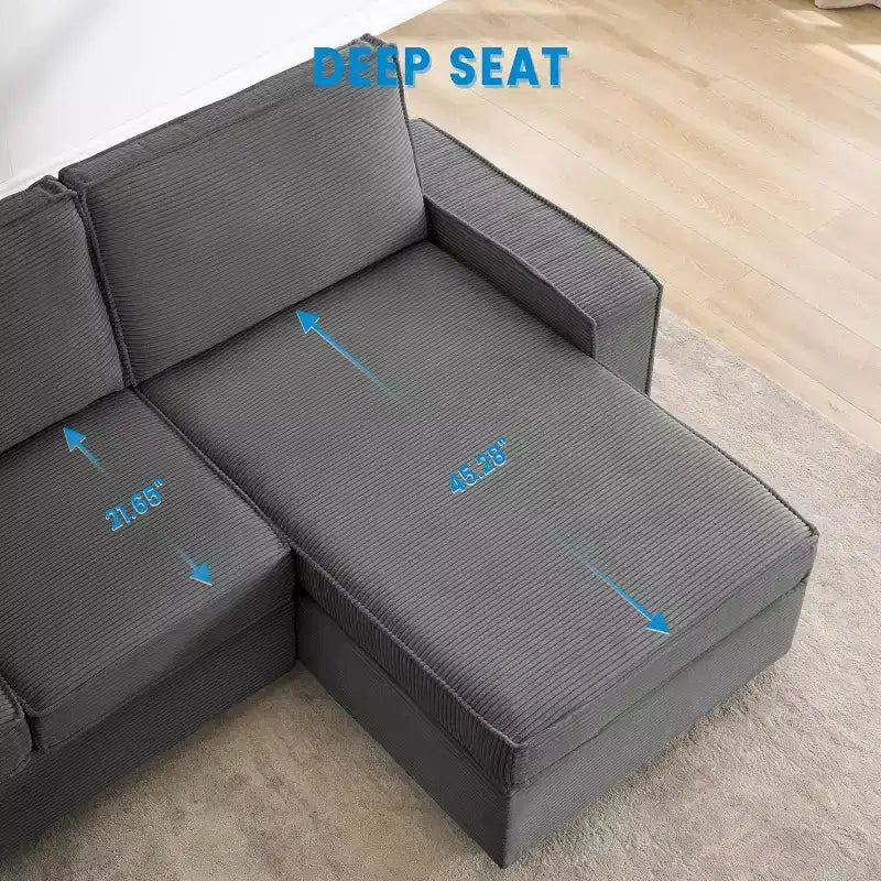 Canapé modulable en U/L avec housse amovible, canapé convertible moderne et profond, canapé-lit nuage confortable pour salon et bureau
