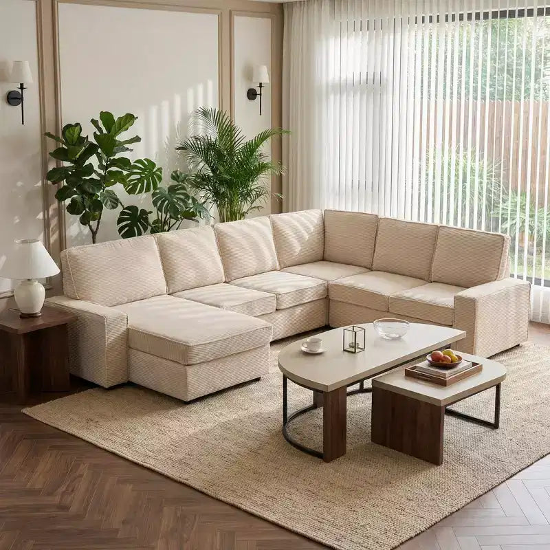 Canapé modulable en U/L avec housse amovible, canapé convertible moderne et profond, canapé-lit nuage confortable pour salon et bureau