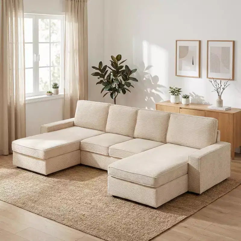 Canapé modulable en U/L avec housse amovible, canapé convertible moderne et profond, canapé-lit nuage confortable pour salon et bureau