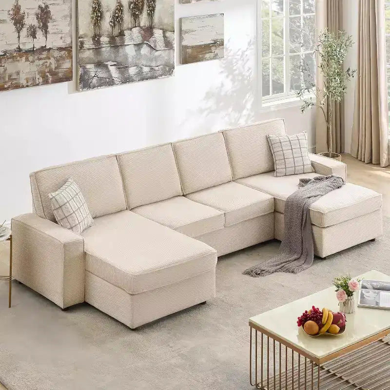 Canapé modulable en U/L avec housse amovible, canapé convertible moderne et profond, canapé-lit nuage confortable pour salon et bureau
