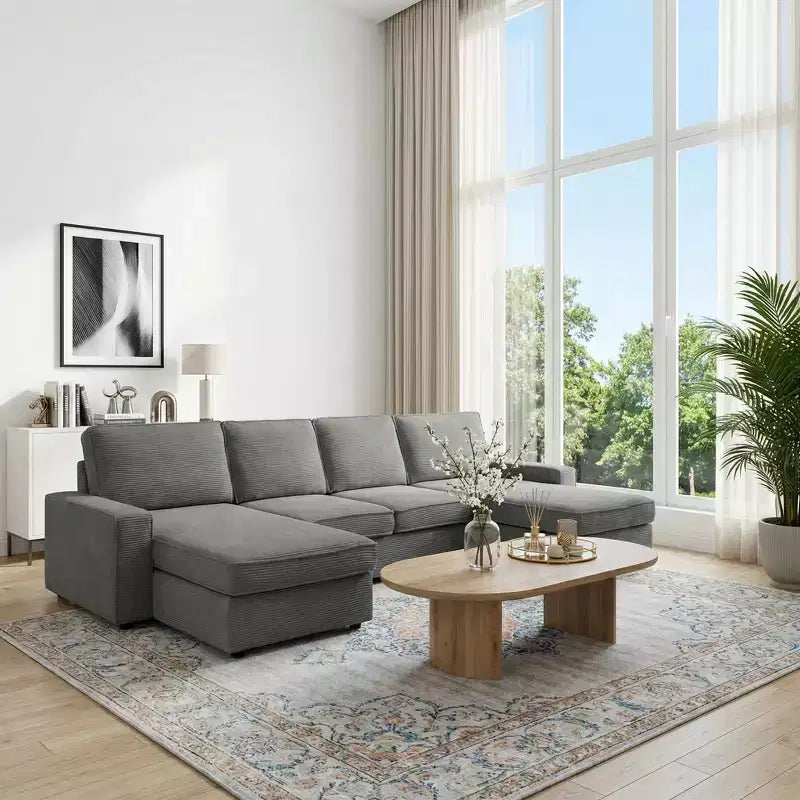 Canapé modulable en U/L avec housse amovible, canapé convertible moderne et profond, canapé-lit nuage confortable pour salon et bureau