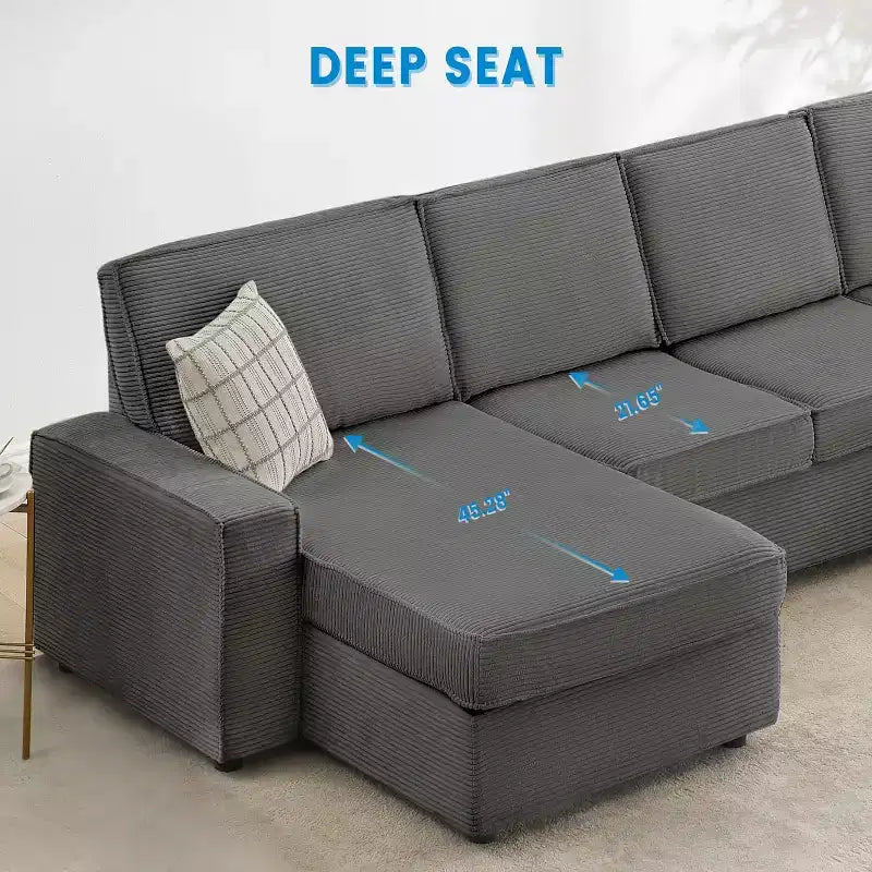 Canapé modulable en U/L avec housse amovible, canapé convertible moderne et profond, canapé-lit nuage confortable pour salon et bureau