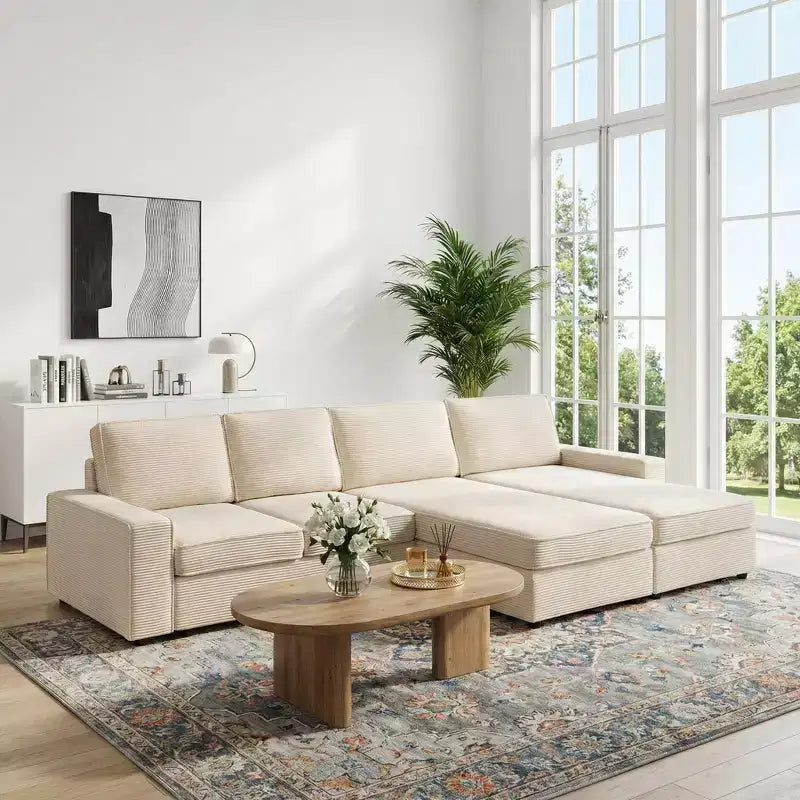 Canapé modulable en U/L avec housse amovible, canapé convertible moderne et profond, canapé-lit nuage confortable pour salon et bureau