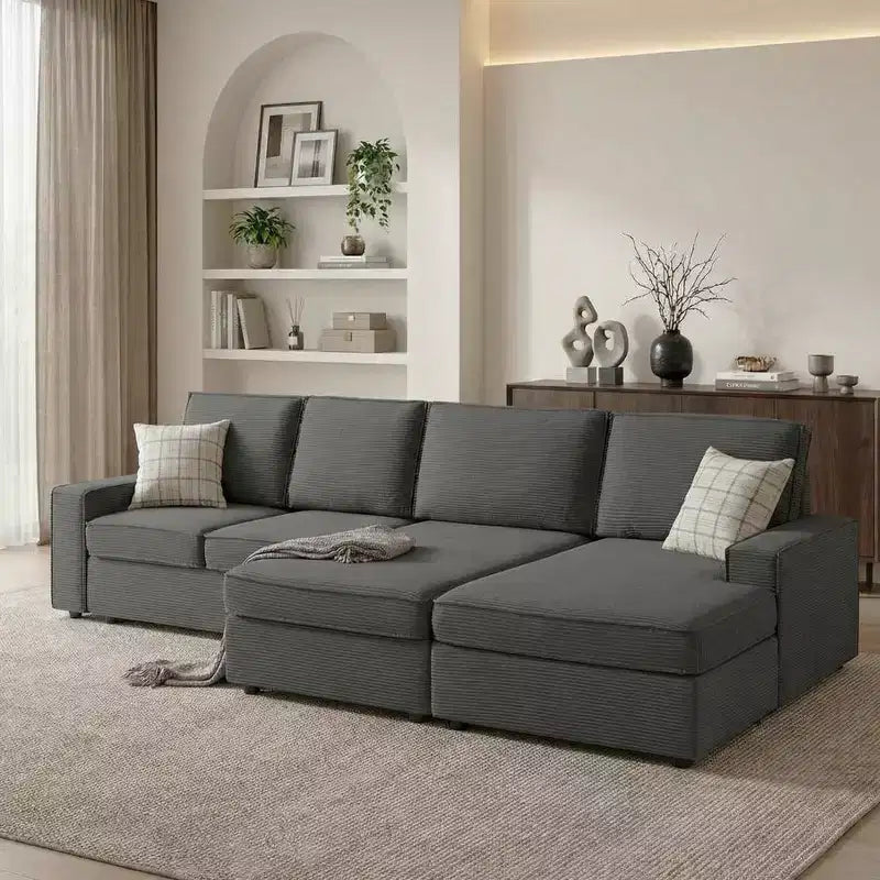 Canapé modulable en U/L avec housse amovible, canapé convertible moderne et profond, canapé-lit nuage confortable pour salon et bureau