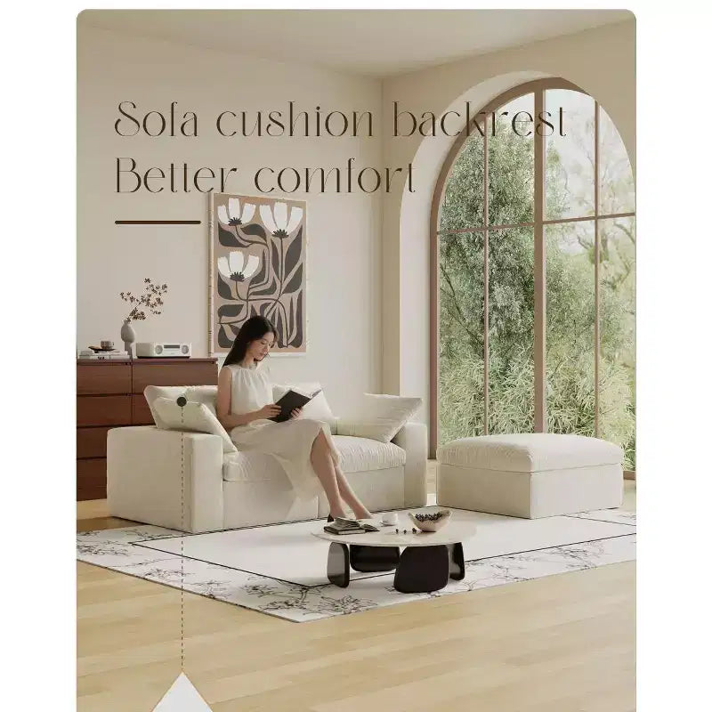 Canapé d'angle modulable sans accoudoirs Swtroom 79L, mousse haute densité 35D avec accoudoirs extra-larges, canapé modulaire à compression
