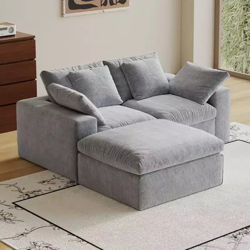 Canapé d'angle modulable sans accoudoirs Swtroom 79L, mousse haute densité 35D avec accoudoirs extra-larges, canapé modulaire à compression