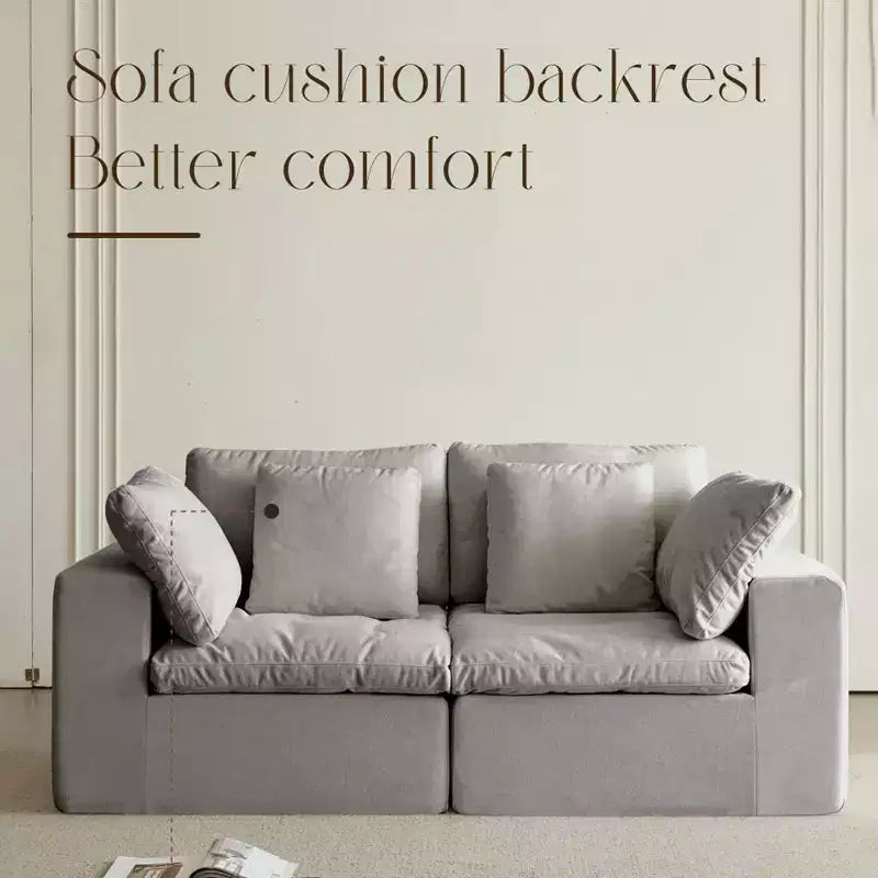 Canapé modulable sans accoudoirs Swtroom 79 Cloud, mousse haute densité 35D, aucun assemblage requis, canapé de compression avec accoudoirs larges et oreillers