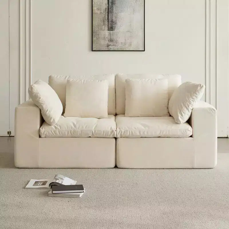 Canapé modulable sans accoudoirs Swtroom 79 Cloud, mousse haute densité 35D, aucun assemblage requis, canapé de compression avec accoudoirs larges et oreillers