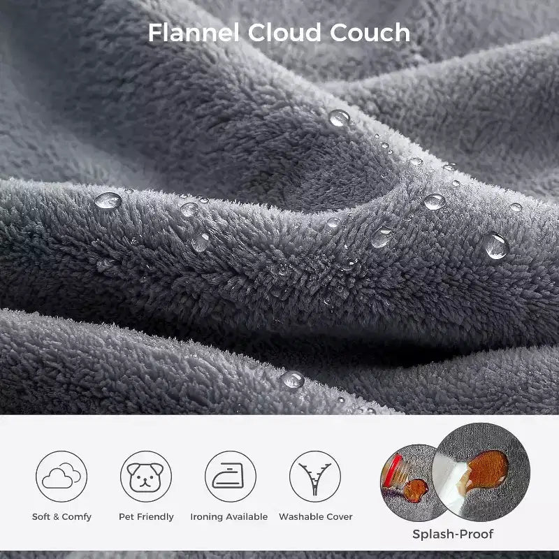 Canapé modulable sans accoudoirs Swtroom 79 Cloud, mousse haute densité 35D, aucun assemblage requis, canapé de compression avec accoudoirs larges et oreillers