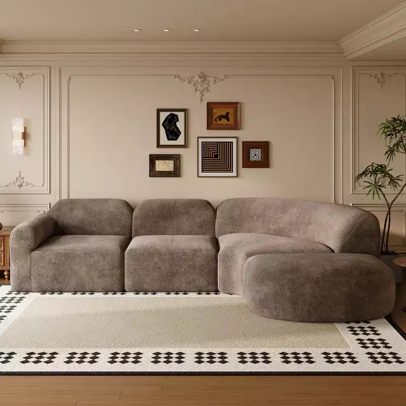 Christopher Knight Home Jace 111 Modern 4-Seater Upholstered Curved Sectional Sofa