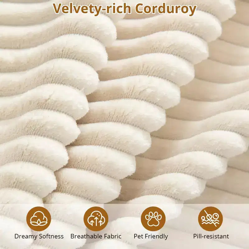 Acekool Canapé d'angle nuage en U surdimensionné avec double méridienne, canapé modulaire rembourré à assise profonde, style velours côtelé, aucun assemblage requis pour salon