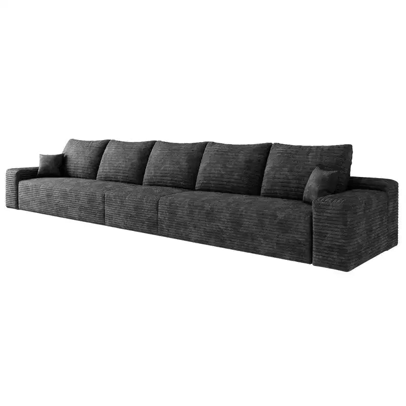 Canapé sectionnel modulable moderne 427 cm en tissu côtelé peluche gris pour salon et appartement
