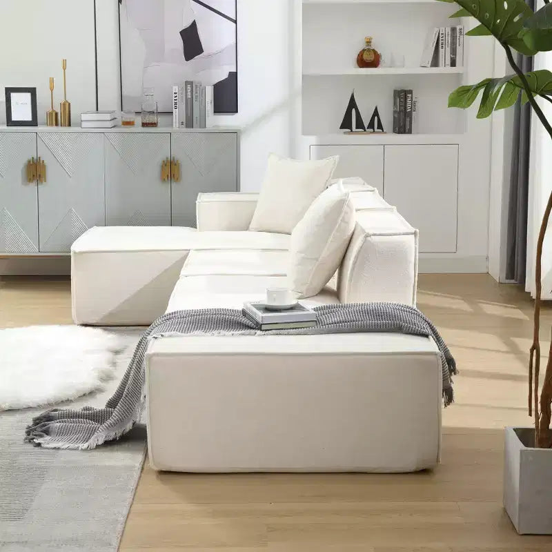 Canapé sectionnel rembourré en forme de L 3 places moderne Christopher Knight Home Pyren 129,5