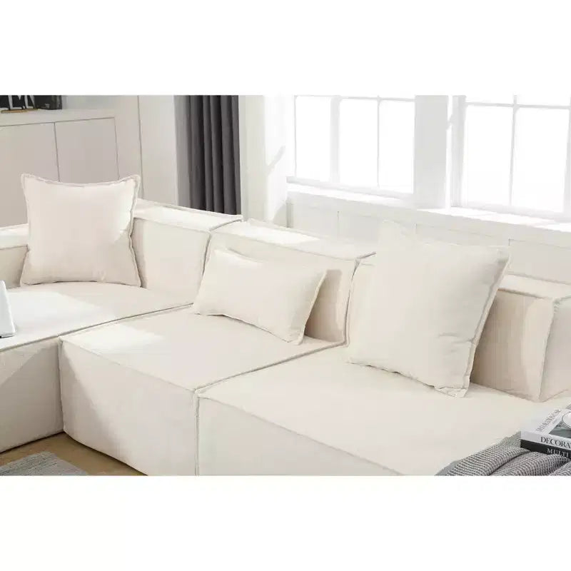Canapé sectionnel rembourré en forme de L 3 places moderne Christopher Knight Home Pyren 129,5