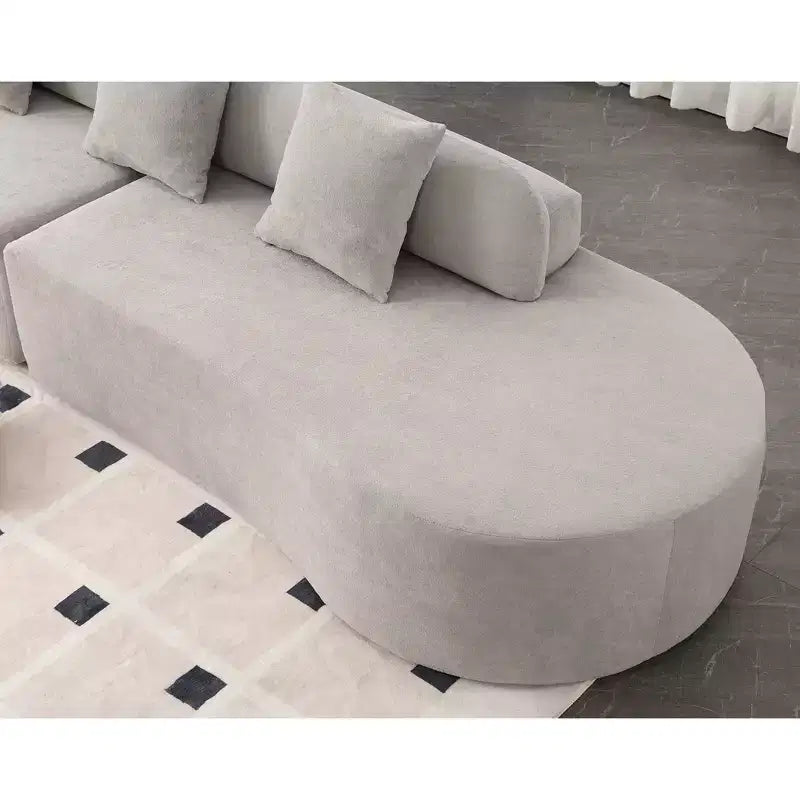 Canapé incurvé GDFStudio Xevor 130,5, moderne, 4 places, rembourré en tissu éponge, avec 3 coussins