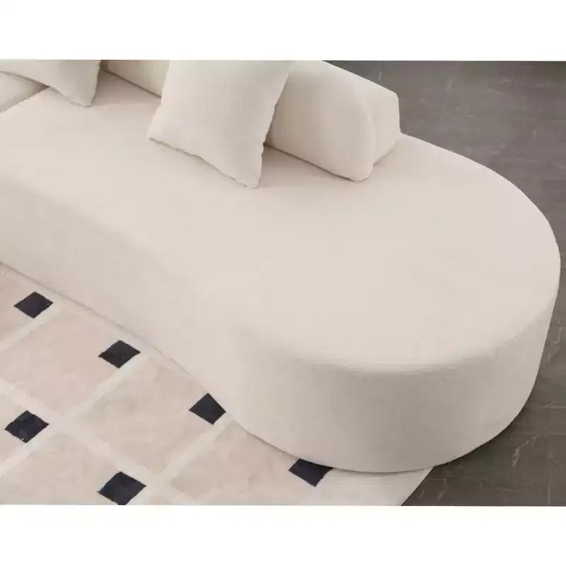 Canapé incurvé GDFStudio Xevor 130,5, moderne, 4 places, rembourré en tissu éponge, avec 3 coussins