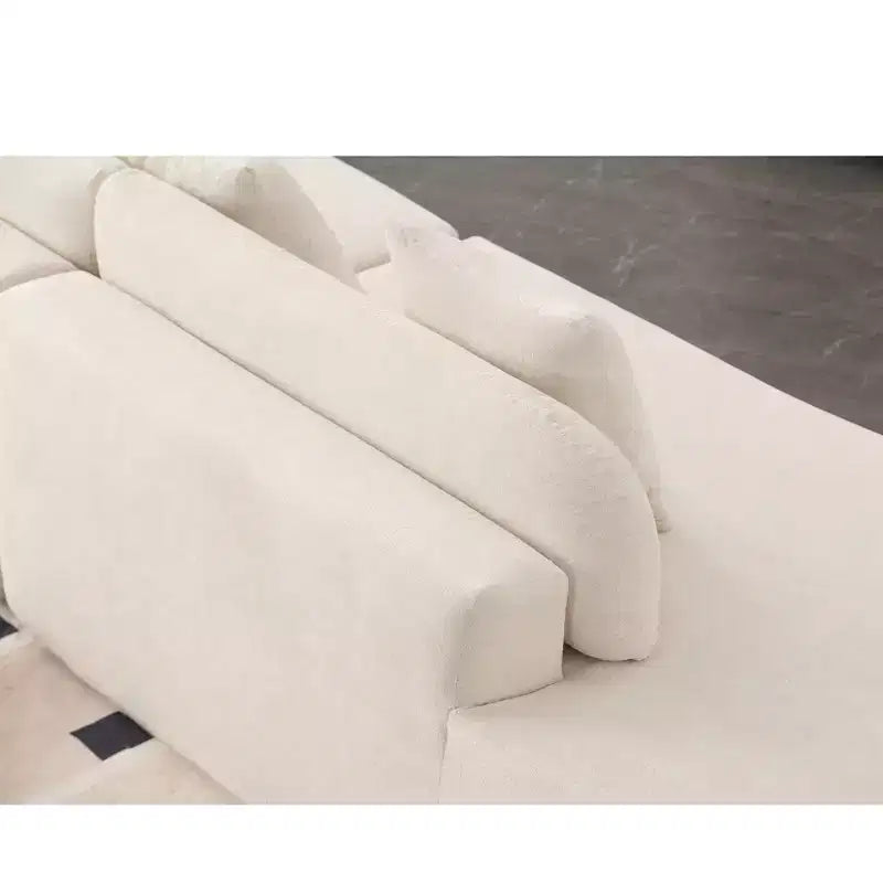 Canapé incurvé GDFStudio Xevor 130,5, moderne, 4 places, rembourré en tissu éponge, avec 3 coussins