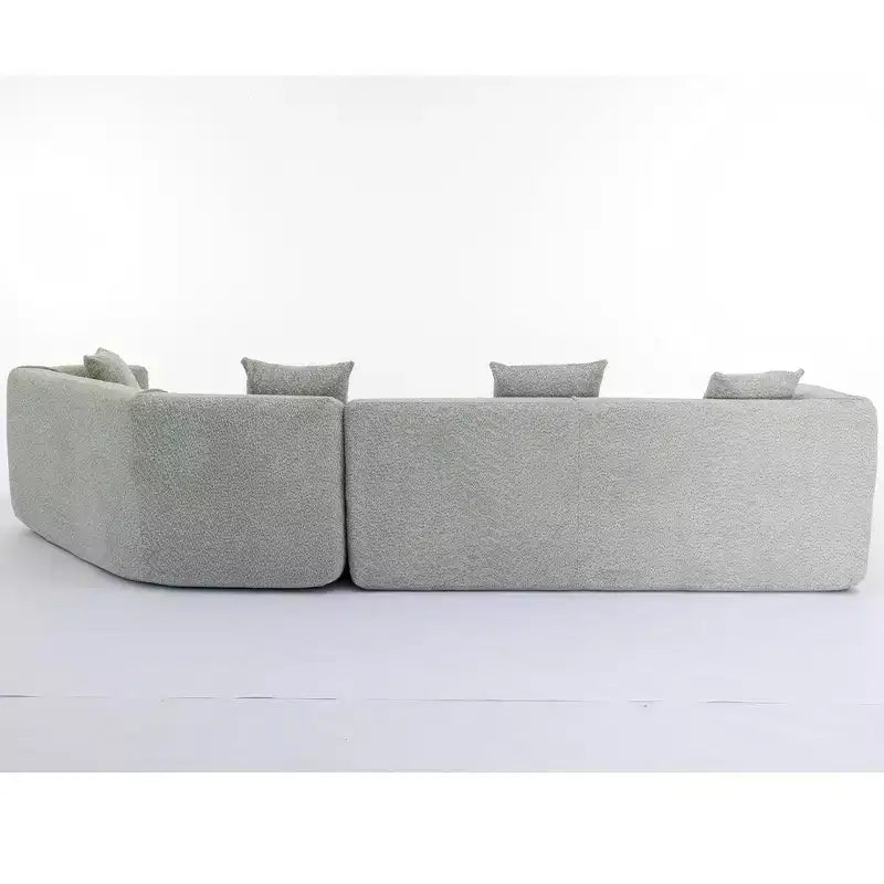 GDFStudio Arvik 128 - Canapé sectionnel moderne 3 places en tissu bouclé avec oreillers