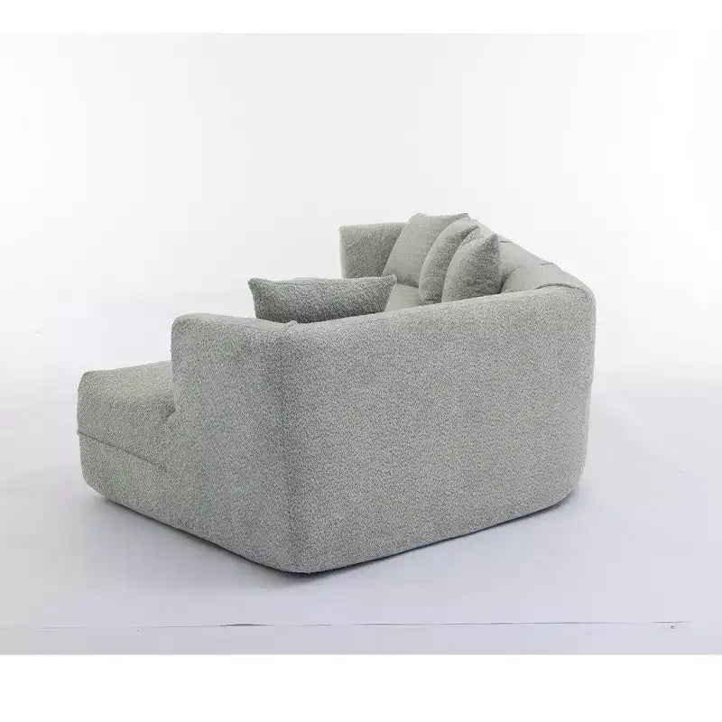 GDFStudio Arvik 128 - Canapé sectionnel moderne 3 places en tissu bouclé avec oreillers