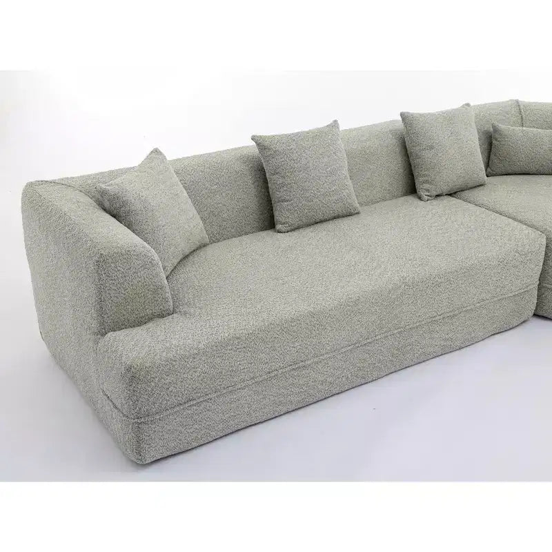 GDFStudio Arvik 128 - Canapé sectionnel moderne 3 places en tissu bouclé avec oreillers