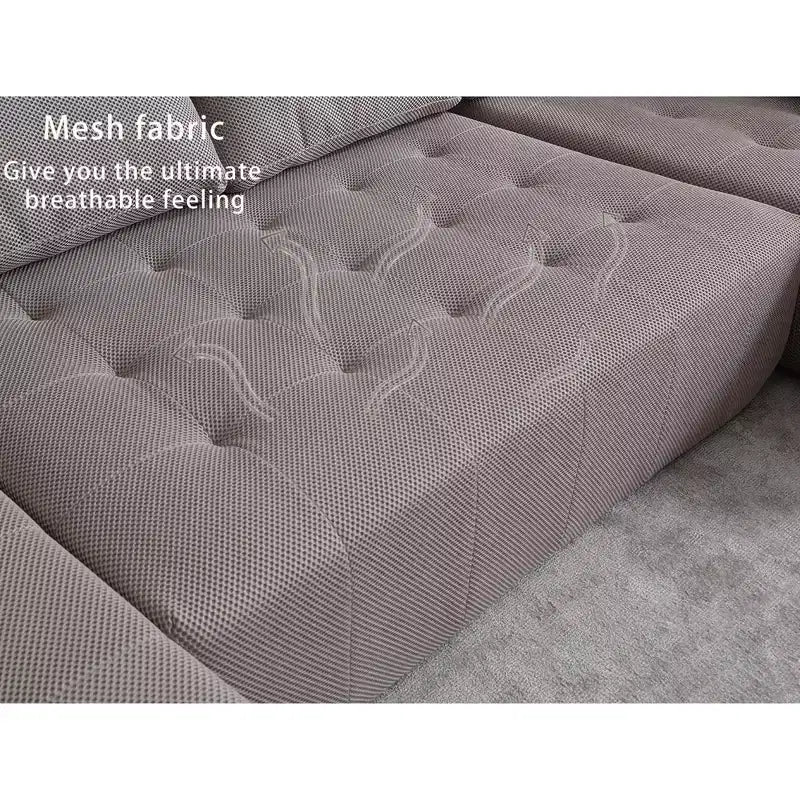 Canapé modulaire en U rembourré en maille GDFStudio Belor 138,5 places de transition