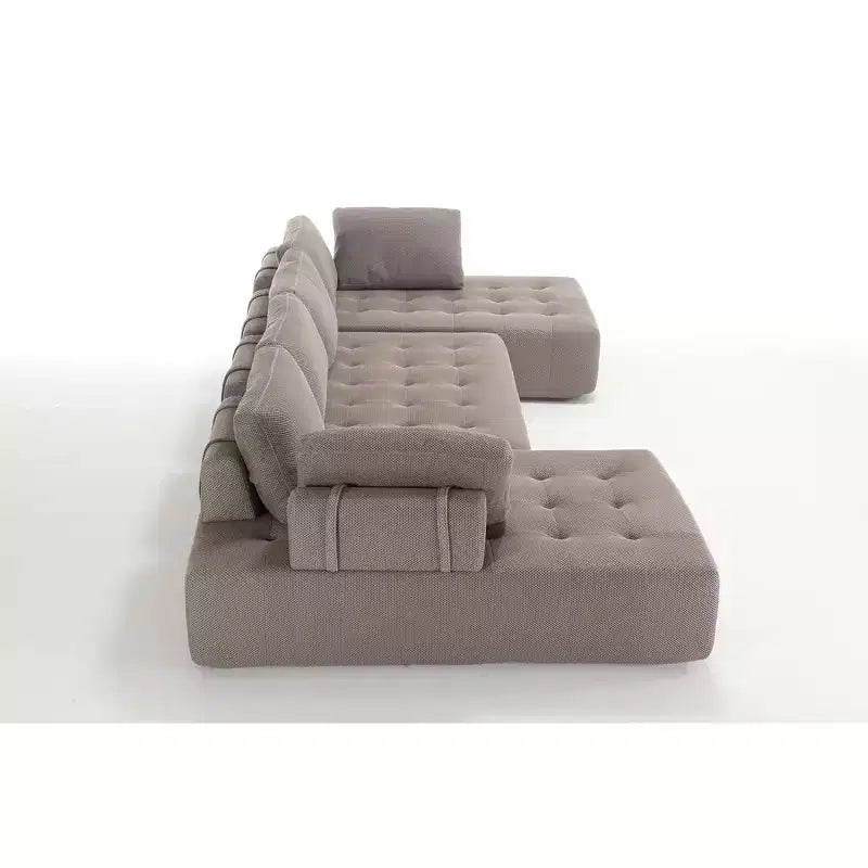 Canapé modulaire en U rembourré en maille GDFStudio Belor 138,5 places de transition