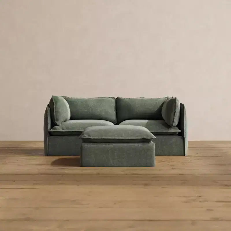 Canapé 2 places modulable lavable Anabei + Ottoman | Assise Deluxe+ et Coussin Nuage