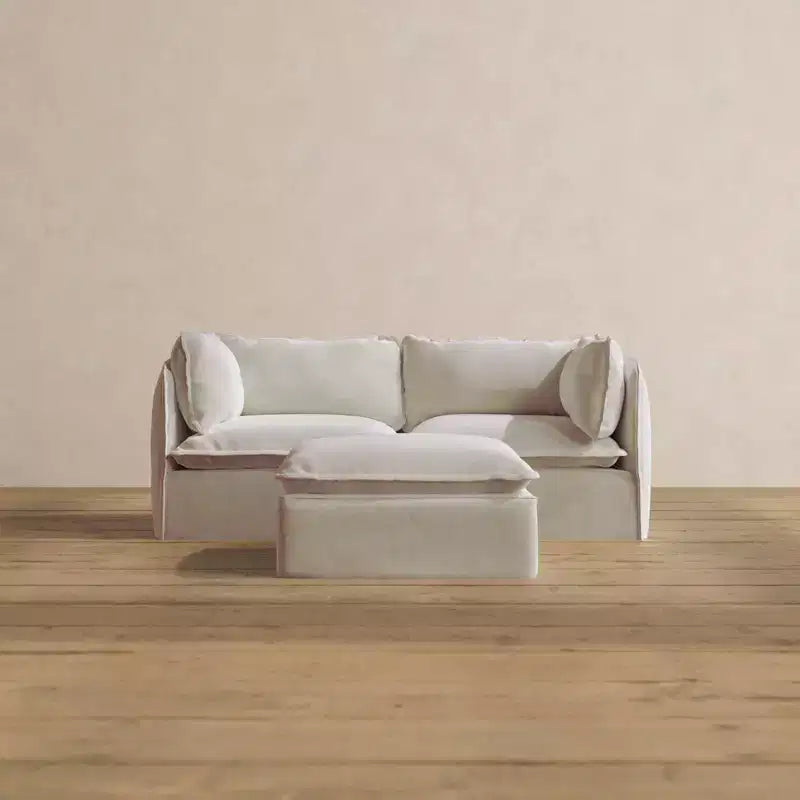 Canapé 2 places modulable lavable Anabei + Ottoman | Assise Deluxe+ et Coussin Nuage