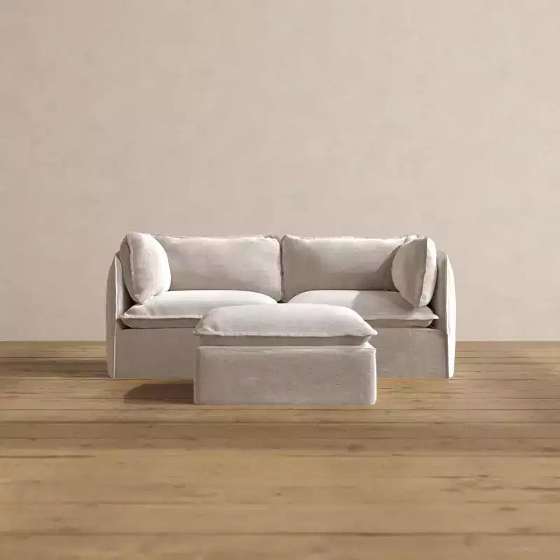 Canapé 2 places modulable lavable Anabei + Ottoman | Assise Deluxe+ et Coussin Nuage