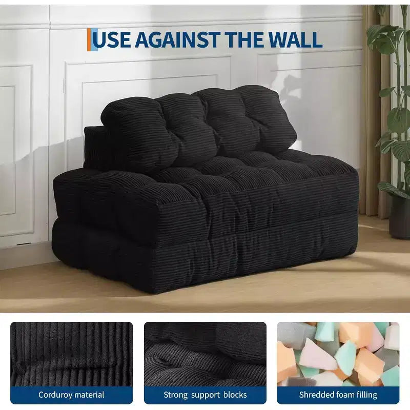 Acekool Canapé-Lit Pliable 3-en-1 avec Oreiller, Chaise Convertible pour Salon, Chambre à Coucher ou Bureau à Domicile, 79x52x8