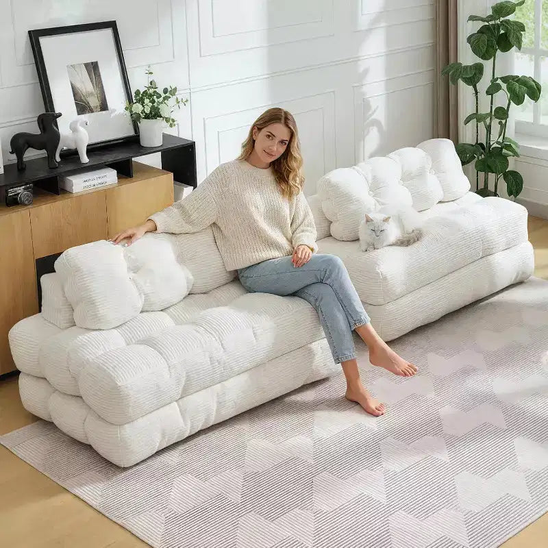 Acekool Canapé-Lit Pliable 3-en-1 avec Oreiller, Chaise Convertible pour Salon, Chambre à Coucher ou Bureau à Domicile, 79x52x8